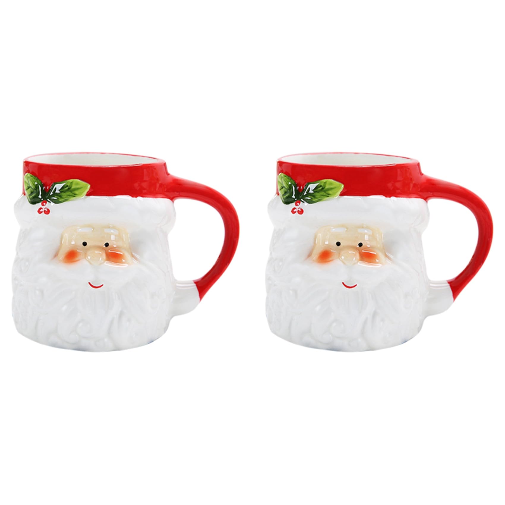 Tasse de Noël 3D à offrir en cadeau, lot de 2 mugs en céramique pour thé et café 400ml
