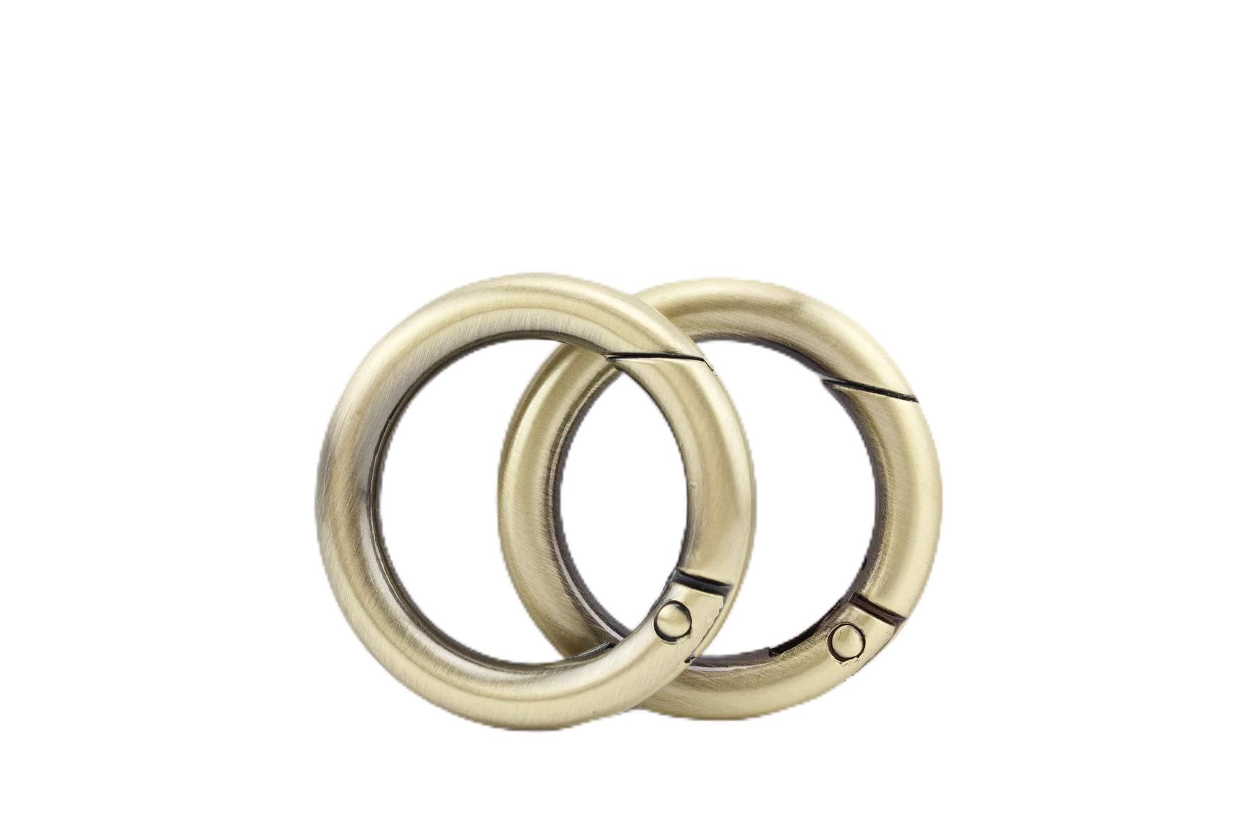 3Dancraftit Anti Bronze Zinc Alloying Spring Gate O Ring Round Snap Clip Trigger, Make For Key Handbag Purse Shoulder Strap 1 Inch / 25Mm