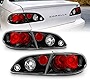 AmeriLite Black, Replacement Brake Taillights Set For 98-02 Toyota Corolla - Passenger and Driver Side