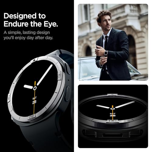 Image of Spigen Bezel Tune (Pilot) for Samsung Galaxy Watch 8 (44mm) Bezel Ring Protector Adhesive Cover (2025) - Silver