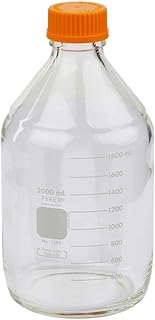 Pyrex 1395-2LCNEa 2L Round Media Storage Bottles, with GL45 Screw Cap, E, Glass