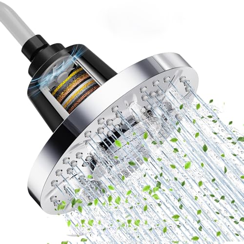 7 Inch Anti-Clog High-Pressure Filtered Shower Head with 20-Stage Filter - Dermatologist Recommended...