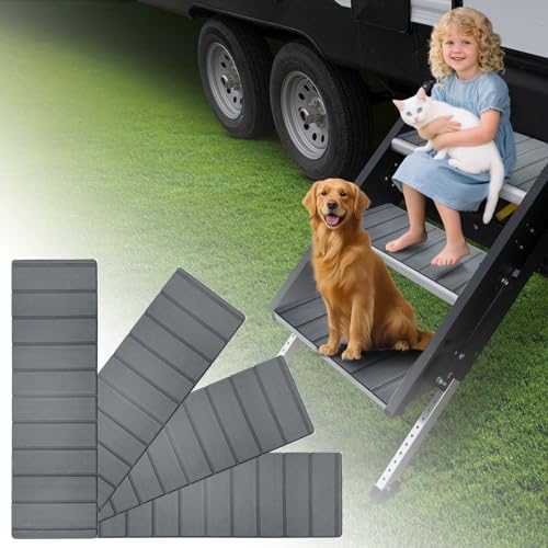 RV Step Covers 4 Pack 24"x7.5" Non-Slip EVA Foam Gray