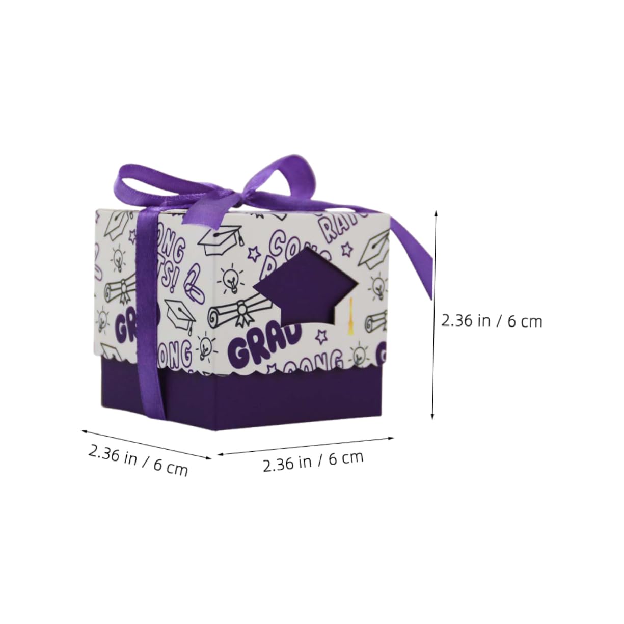 Garneck 50stücke Süßigkeitenboxen Für Abschlussfeiern Gastgeschenkboxen Aus Papier Party-süßigkeitenbehälter Bonbonverpackungsboxen Süßigkeitenboxen Mit Abschlussmotiven Geschenkverpackung