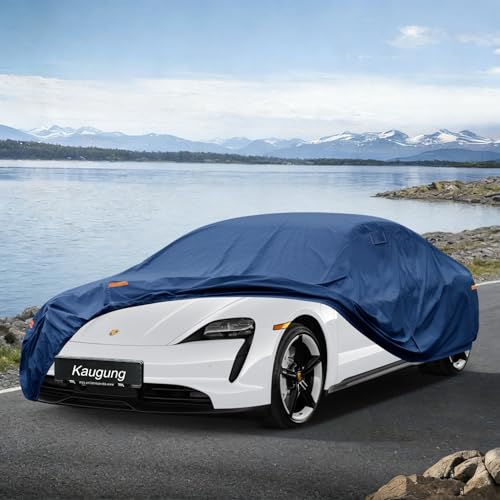 Image of Kaugung Custom Fit Car Cover for Porsche Taycan (2020-2026), Heavy Duty Waterproof All Weather Outdoor Protection, Breathable Full Exterior Cover with Vent, Rain Sun Snow UV Proof
