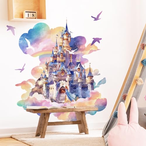 Vinilos Decorativos Castillo Arcoíris para Habitaciones Infantiles miniatura 2