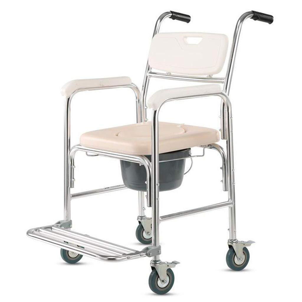 Buy ADEM Wheeled Commode Chair with Footrests,Builtin Toilet,Shower
