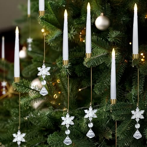Décoration d'intérieur vintage FPOO : bougies de sapin de Noël LED sécurisées et sans fumée