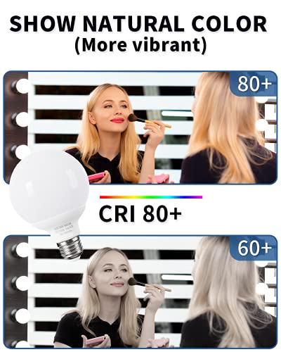 8 Pack Daylight Led Globe Light Bulbs For Bathroom, 120V 60 Watt Eqv., E26 Medium Base, Non-Dimmable Vanity Light Bulbs Round, 5000K Bright G25 Led Bulb Over Mirror #TOP3