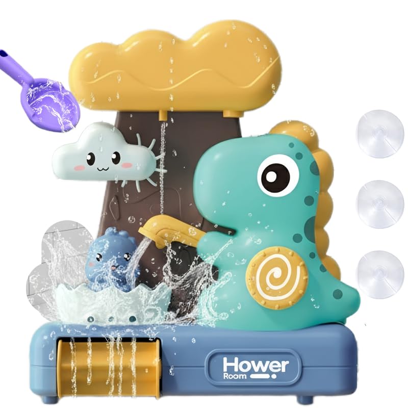 Muslecid Badewannenspielzeug ab 1 2 3 4 Jahr, Dinosaurier Wasserspielzeug Kinder, Badespielzeug Baby ab 1 Jahr, Badewannen Spielzeug, Wasserspielzeug Baby Spielzeug Geschenk für Jungen Mädchen