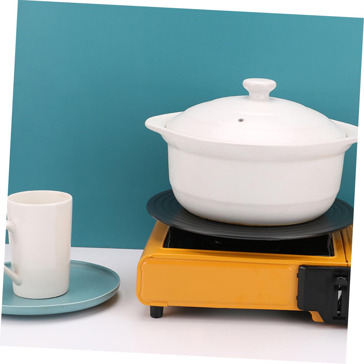 Sosoport Difusor de Calor Redondo de Aluminio y Accesorio para Cocina Que Ahorra y Protege Alimentos Bandeja de Descongelación Rápida de 28 Cm para Estufa de Gas