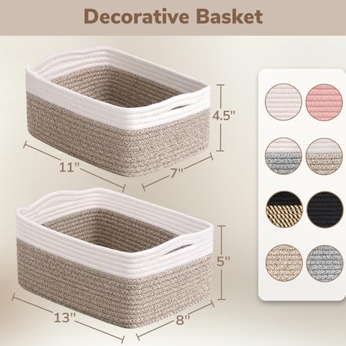 Goodpick 3-Pack Rope Storage Baskets for Gifts,11 x 7 x 4.5 in — view 6