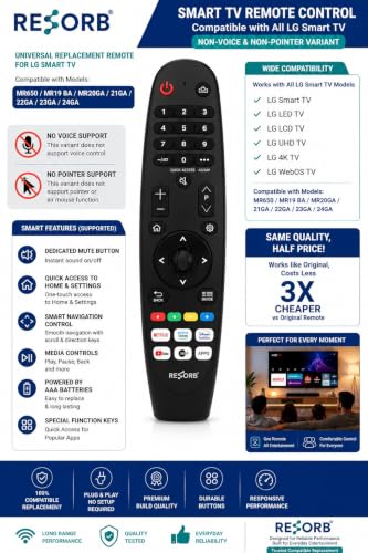 Image of LG TV Remote Compatible with LG Magic Smart Android WebOS 4K LED TV Models MR650 MR19BA MR20GA MR21GA MR22GA MR23GA MR24GA, Non-Voice Replacement Remote Control, LED 703 NVC