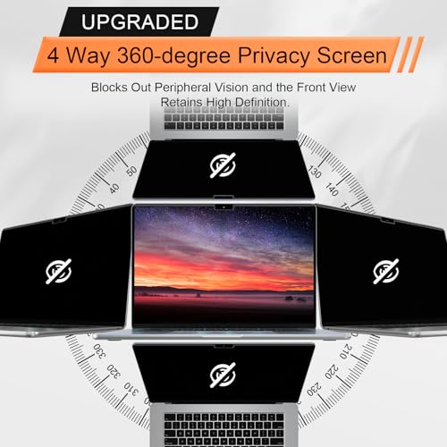 Filtro de privacidad de 360° para MacBook Air 15 evita miradas ajenas con pantalla magnética 6