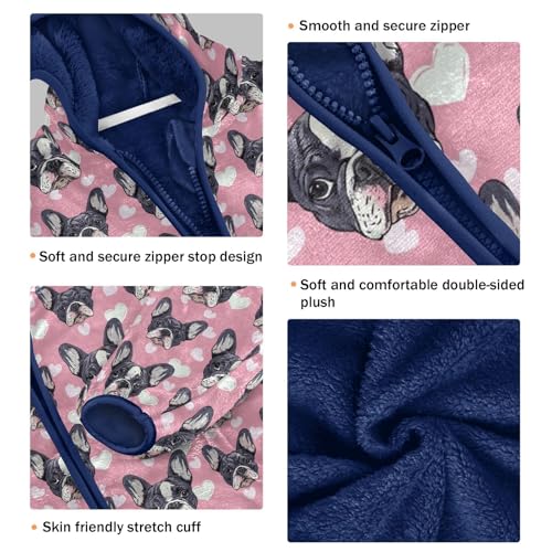 Cute Dog Puppy Heart Boys Fleece Coat,Children's Zip-Up Hoodie Jacket,Baby Warm Fashion Outerwear 3-10T,A1134483