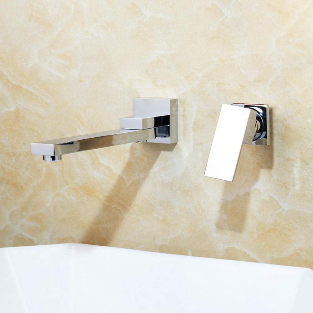 Yniyujkl Wall Mounted Basin Faucet Bathroom Mixer Tap Hot Cold Sink Faucet Rotation Spout Bathtub Shower Faucet