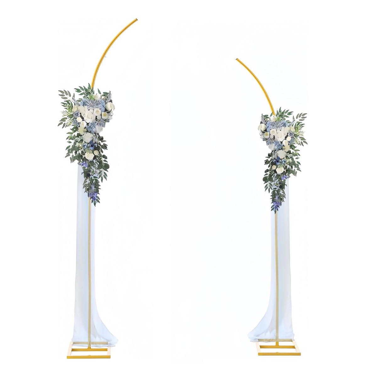 Support d'arche de mariage en métal doré incurvé pour toile de fond d'arches florales pour mariage, fête d'anniversaire, cérémonie, anniversaire de mariage, décoration de fond de fête prénatale