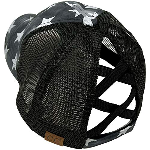 Image of C.C Ponytail Criss Cross Messy Buns Ponycaps Baseball Cap Dad Trucker Mesh Hat