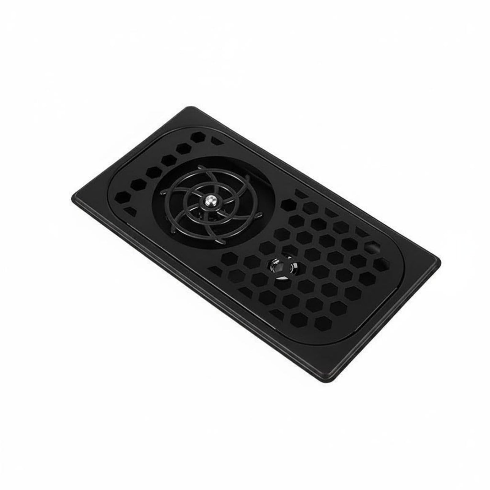 KESOTO Lavavajillas de Acero Inoxidable Lavador de Tazas Enjuagador de Vasos Rociador Limpiavasos con Disparo al Presionar el Borde y Drenaje Adecuado para Bar Cafetería Cocina, Black, M1