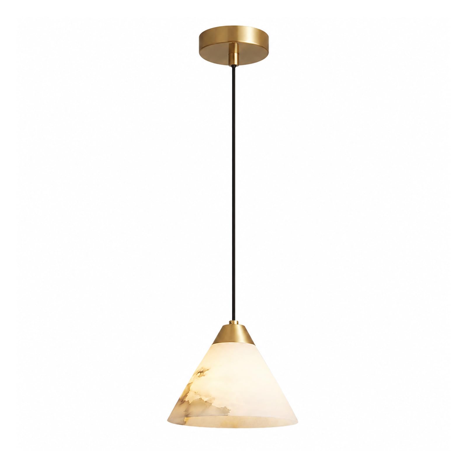 Kikioo 6.5inch Alabaster Pendant Light, Mid Century Modern Chandelier for Kitchen