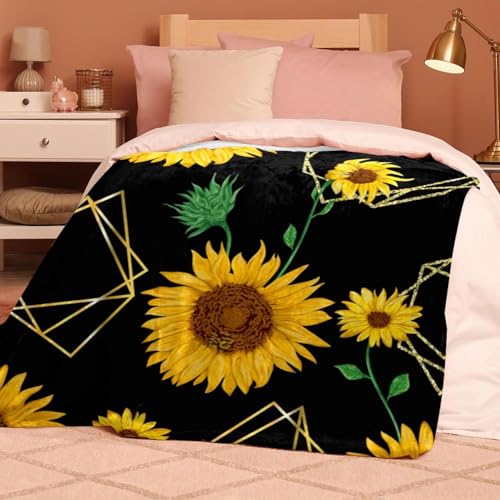 Couverture microfibre chaude et douce jeté de canapé jaune - 8