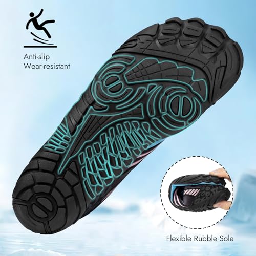 Image of ATHMILE Water Shoes for Women Men River Aqua Shoes Barefoot Sport Quick-Dry Adult Swim Shoes for Beach Lake Pool Hiking Surfing Kayaking Camping Size | Quick Dry Non-Slip Wide Toe Box Shoes for River Kayak Fishing Lake Cruise Vacation Outdoor Water Activities