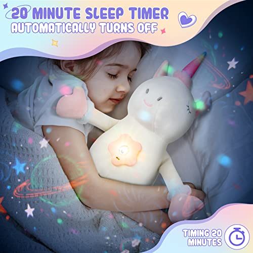 Diilswx Unicorn Stuffed Animal（ Rechargeable Led Projection Lamp - 17'' ）& Monkey Stuffed Animal (Dynamic Night Light Of Galaxy Theme - 10.5'') #TOP4