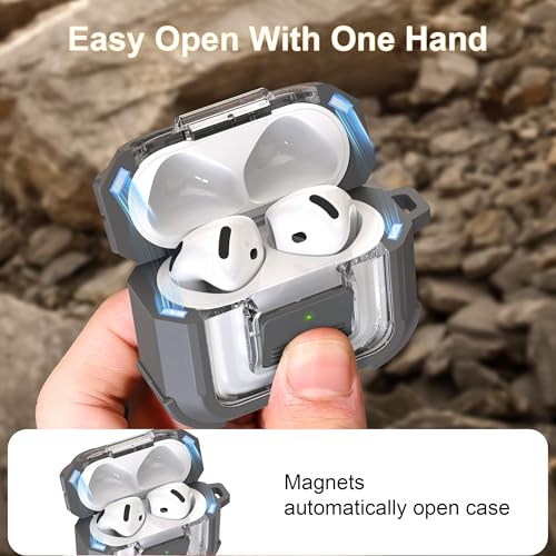 Image of RFUNGUANGO for AirPods 5 /4 Case (2026 /2024) with Lock, Gray
