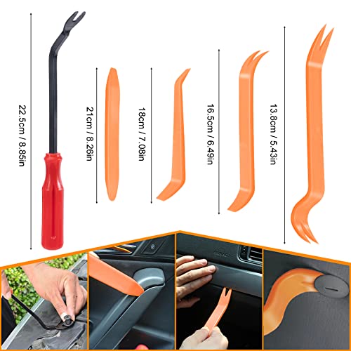 Kit de grapas y remaches para coche. Incluye 6 tipos de grapas para puertas y clips de plástico universales para parachoques. Herramienta de fijación de remaches incluida. - imagen 3