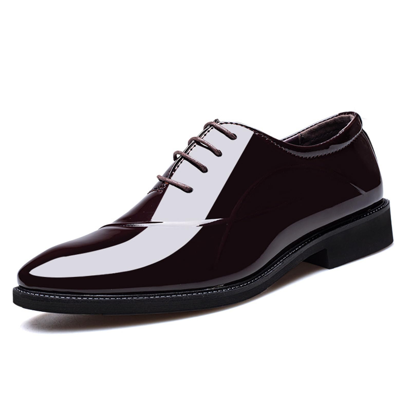 Scarpe da uomo Oxford classiche lucide brevettate Business Formale Scarpe da sposa suola in gomma antiscivolo