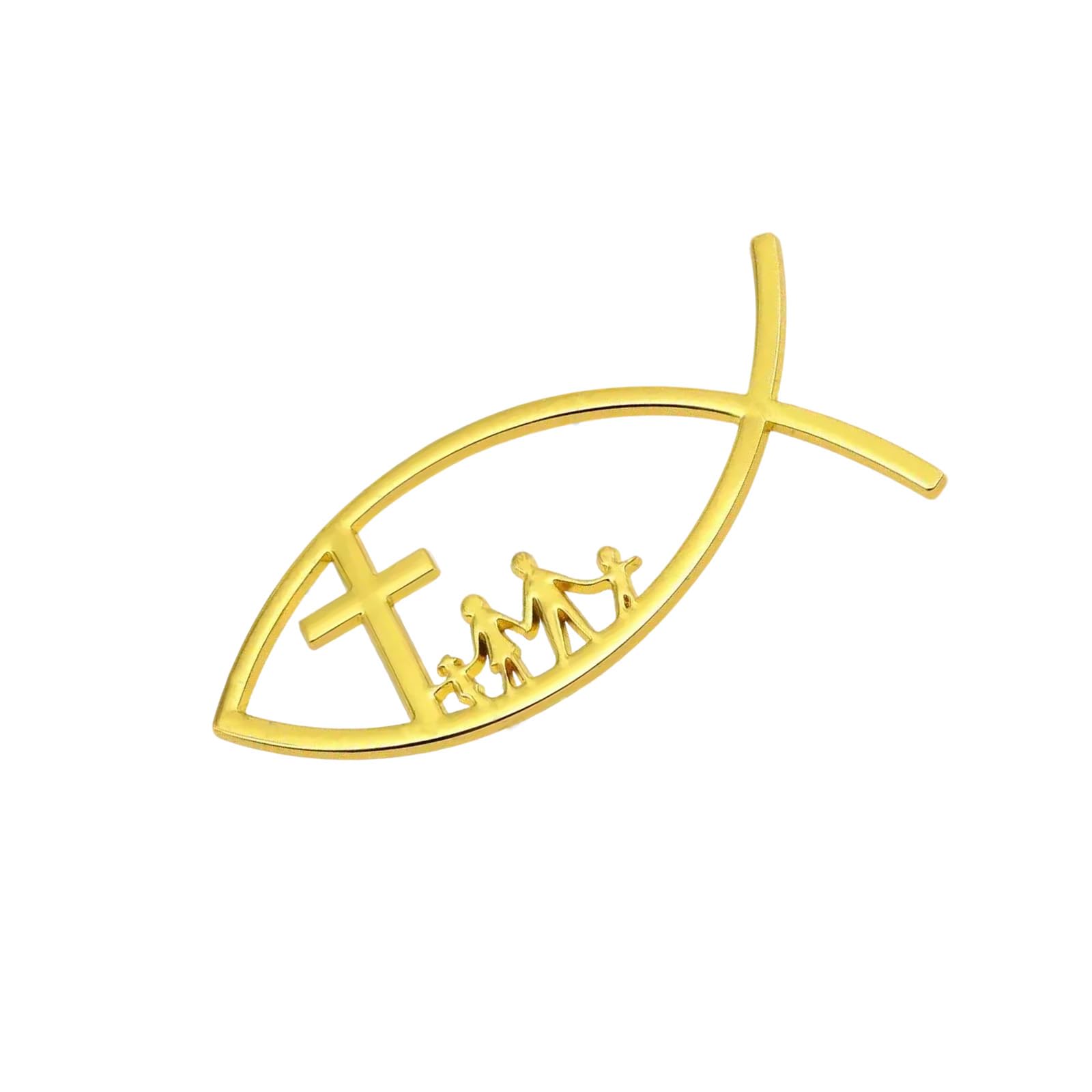 Automotive Fish Badge Adhesive Metal Decal Car Fish Decal Sticker Emblems Sticker Weatherproof Car