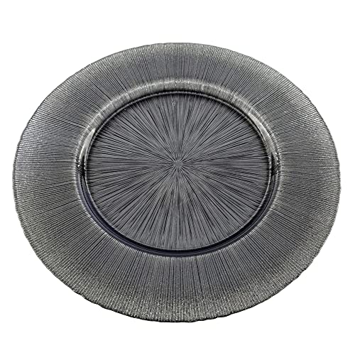 Platos Charger Red Pomegranate 13" Glitter Slate x8 miniatura 2