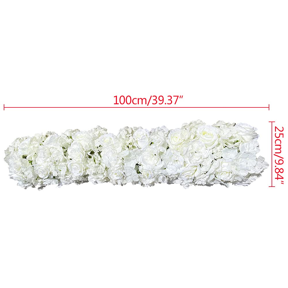 Reinem Weiß edel Kunstblumen Mittelstücke Künstliche Seidenblumen Reihe Romantische Rose Panel Hochzeitsbogen Blumen Deko DIY Hochzeitsfeier Dahlie (Glück) Rose (Liebe) Hortensie (Hoffnung)