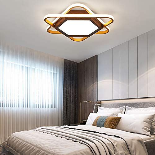 Plafonnier LED bois massif avec éclairage stable anti-fatigue oculaire