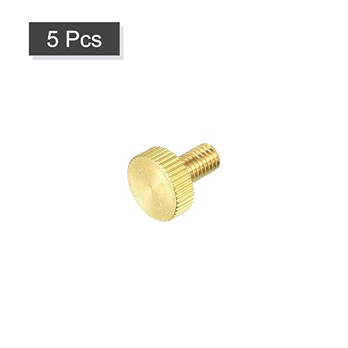 Miniatura 89 de uxcell Tornillos moleteados para pulgar, pernos planos de latón M6x10mm, perillas de agarre para PC, electrónico, mecánico, 5