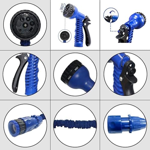 Image of Drumstone (𝟏𝟎+𝟐 Years Warranty) Expandable Garden Hose Flexible Water Hose Pipe, Lightweight Magic Hose 18ft Durable Kink-Free Design Easy Storage with Spray Gun for Gardening Lawn Care & Car Wash