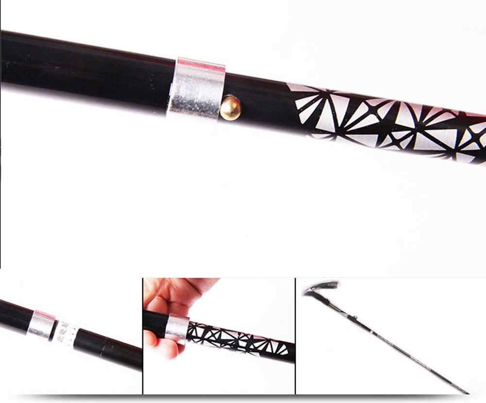 Kije trekkingowe ultralekka konstrukcja z kombinacją węglowo-aluminium, łatwe w obsłudze w ciągu jednej sekundy, wbudowane połączenie liny drucianej, z torbą do przenoszenia, czarne