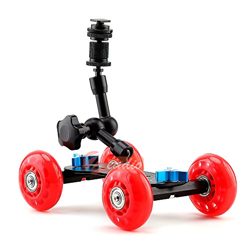 Zeadio 7 inches Magic Arm Tabletop Portable Skater Dolly Rail Car Kits