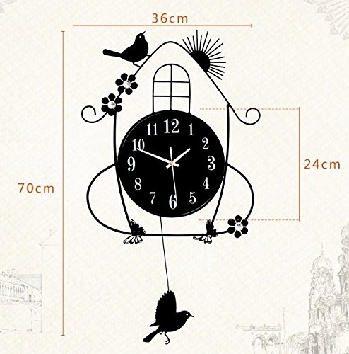 Amazon.co.jp: Fashion Antique Bird Animal Flower Wall Clock Analog