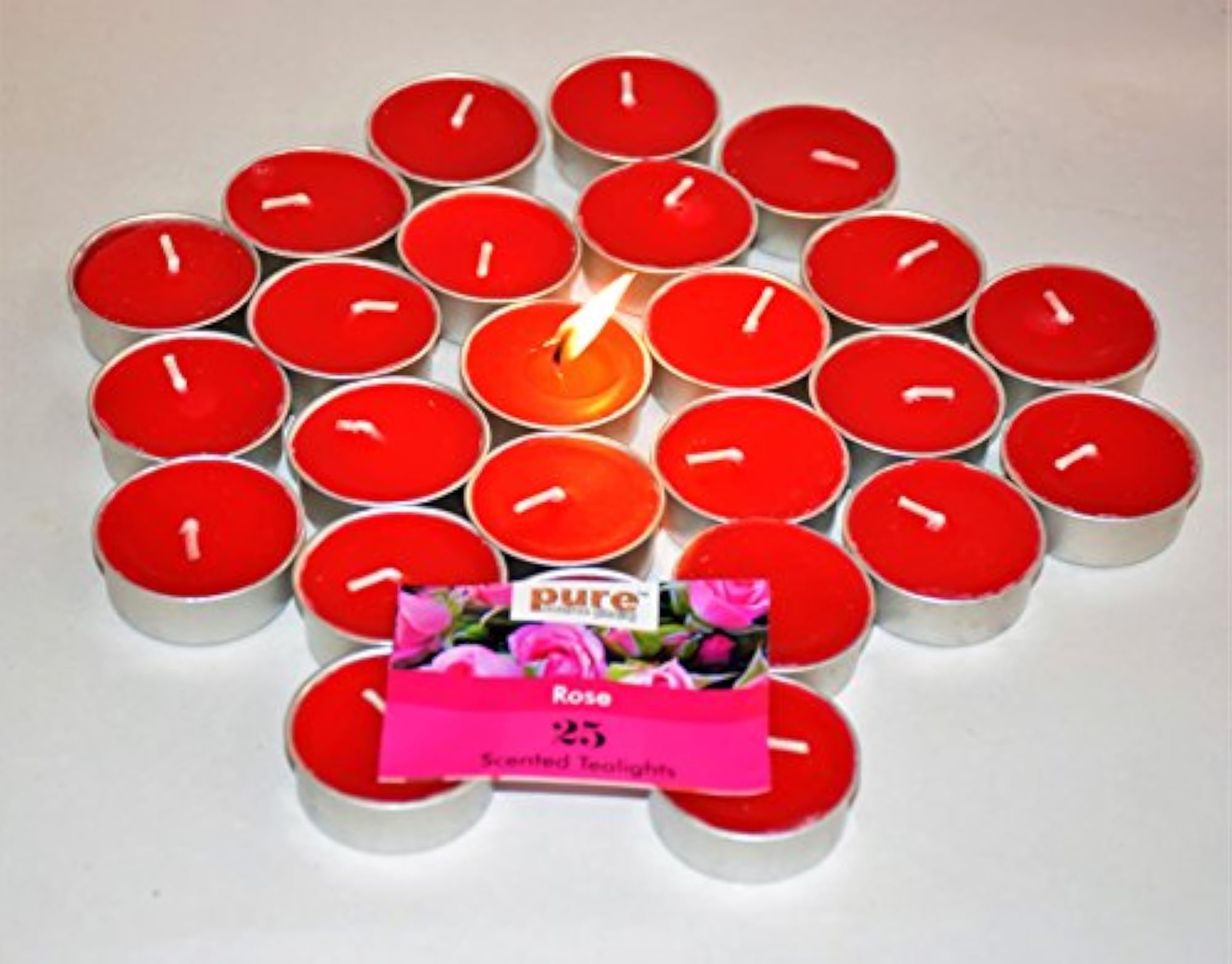 50 Pieces Scented Tea Light Candles (Red Rose)