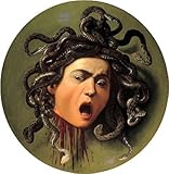 TOPofART Caravaggio (Head of Medusa, c.1596/98) Canvas Art Print Reproduction (21.7x21.7 in) (55x55 cm)