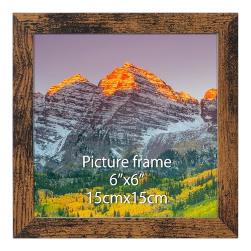 Vasemouh 1 Stück rustikale Bilderrahmen für Fotos 15x15cm, Vintage-Stil...