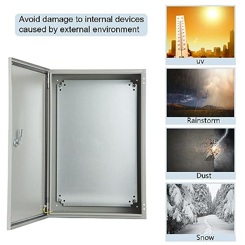 Electrical Enclosures 24”Hx16”Wx10”D Nema 4X Steel Electrical Box W/Removable Inner Panel,Water & Dust Proof Ideal For Outdoor/Indoor Electrical Junction Box. #TOP3