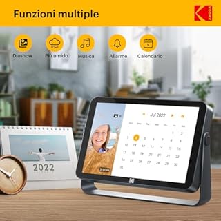 KODAK Cornice Digitale WiFi 10.1 Pollici, Batteria Integrata 4000mAh, Schermo Touch IPS G+G HD 1920x1200, WiFi Dual-Band, Memoria 32GB, Condivisione Istantanea di Foto, Musica e Video