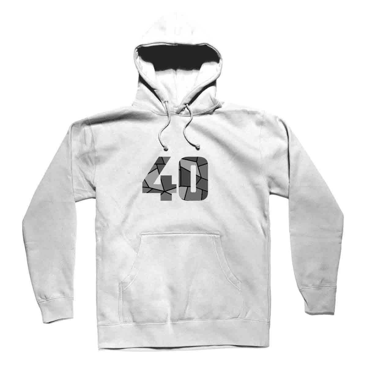 Sweat à capuche blanc 40 Number style unisexe et décontracté - 4
