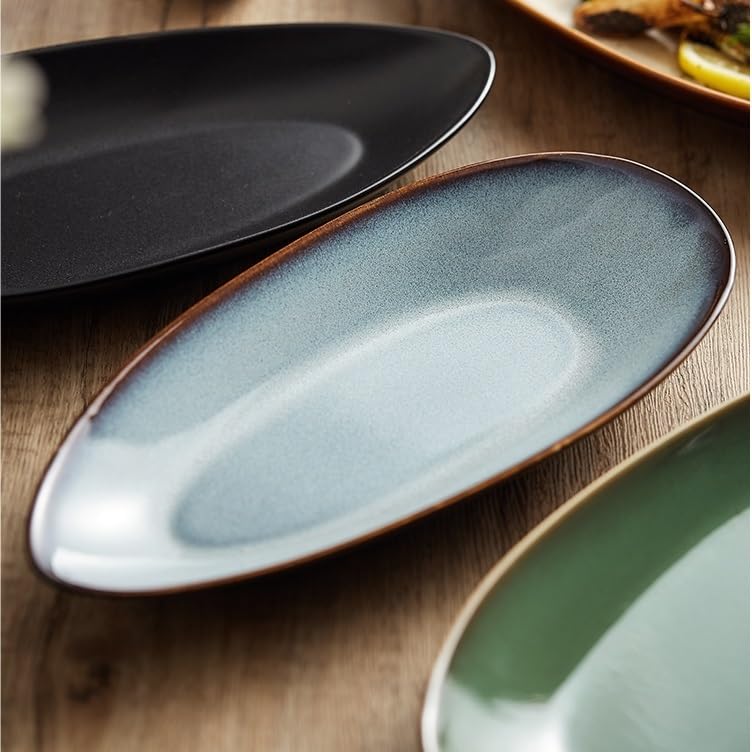 Piatti Cena Piatto di pesce in ceramica Piatto di pesce al vapore for uso domestico Piatto di cibo giapponese Stoviglie for ristoranti Forniture Per Feste(A)