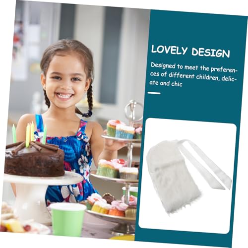 Girls Faux Fur Shawl Winter Warm Wrap Shawl Flower Girl Dress Accessory3