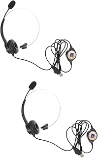 UKCOCO 2Pcs Fone De Ouvido Único Microfone Fone De Ouvido Estéreo Fones De Ouvido Com Fio Fone De Ouvido Para Jogos Fone De Ouvido Com Fio Fone De Ouvido Com Cancelamento De Ruído Fones