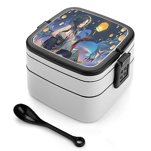 原神インパクト (5) 弁当箱 2段ランチボックス 仕切り スクープ付 450ml+550ml 大容量 入れ子式 コンパクト収納 おしゃれ かわいい 洗いやすい 男女兼用 子供用 小学生 大人用