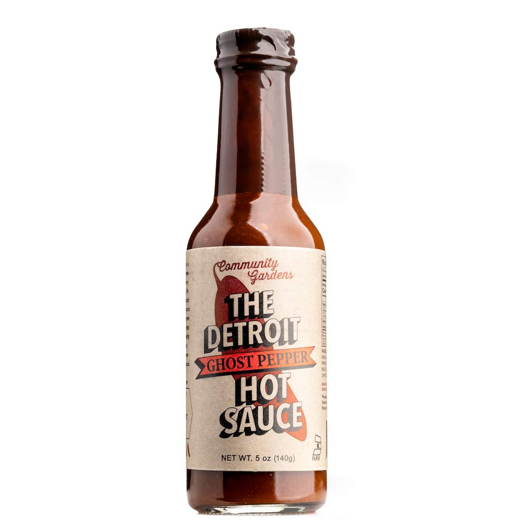 Small Axe Peppers The Detroit Ghost Pepper Hot Sauce, 5 oz- All Natural, Kosher, non-GMO, Community Garden Grown Habanero Peppers Gourmet Hot Sauce, Featured on HOT ONES!